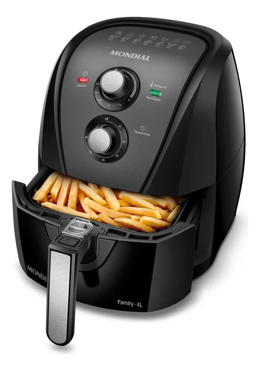 Fritadeira Sem Óleo Air Fryer Mondial Family Inox 4L AFN-40-BI: produto selecionado pelo Vetor